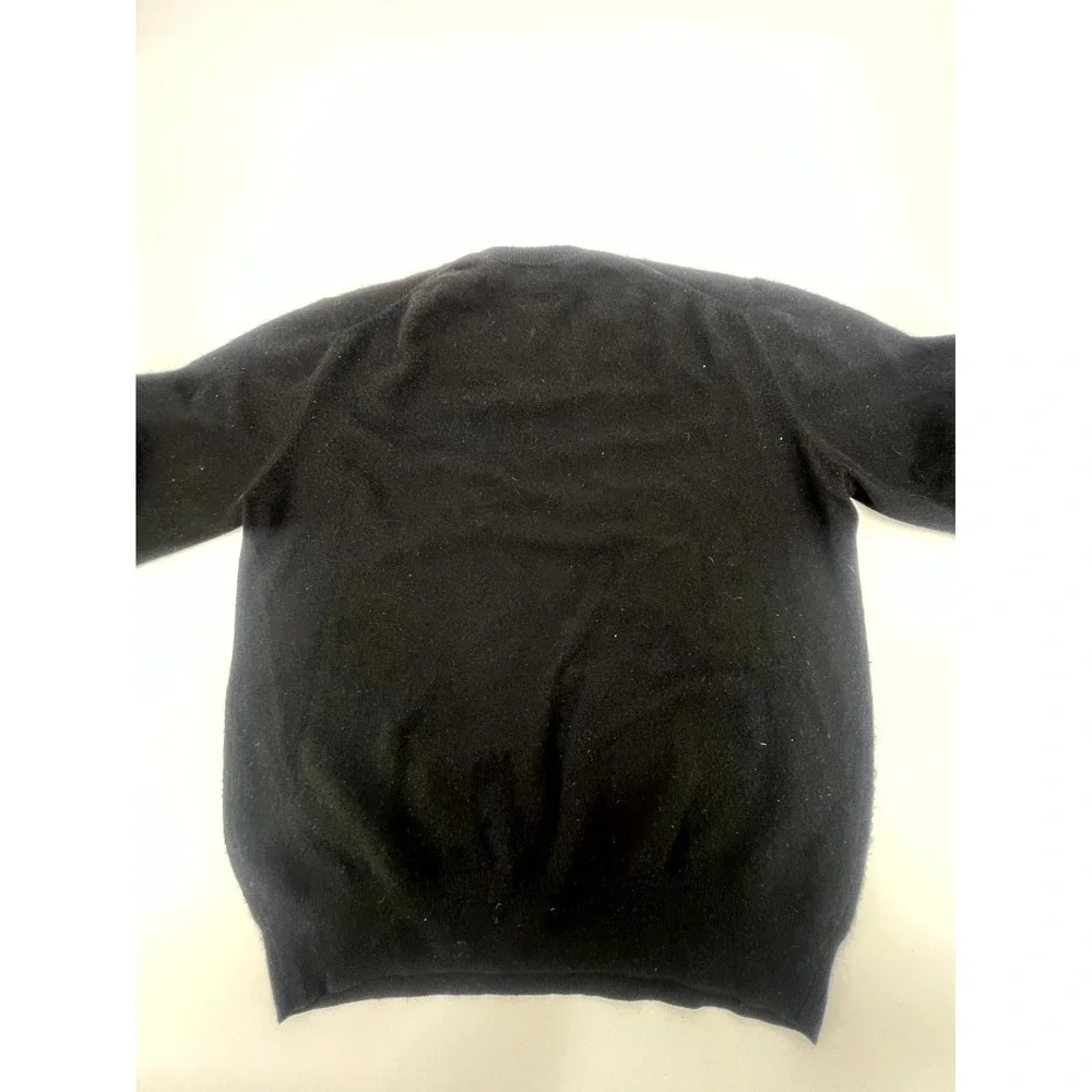 Alan Flusser‎ Sweater Mens Large Black Soft 100% Pure Cashmere Outerwear V-Neck